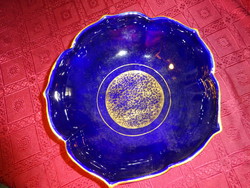 German porcelain, cobalt blue decagonal, three-legged centerpiece. Its diameter is 25.5 cm. He has!