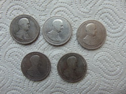 Horthy ezüst 5 pengő 1930 5 darab LOT ! 