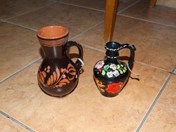 2db Kalocsai festett kis korsó köcsög váza Kalocsai mintával