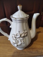 Barokk rátét virágos teás kanna  régi jelzett