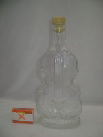 Retro nagybőgő alakú italos, pálinkás üveg palack