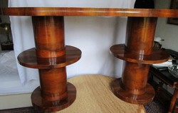 EREDETI ART DECO DEKO OVÁLIS SZALON ASZTAL 135 CM VASTAG SVARTLI IMPOZÁNS DEKORATÍV XIII. KERÜLET