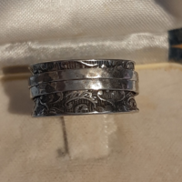 Ezüst izraeli Shablool Didae jelzett egyedi gyűrű