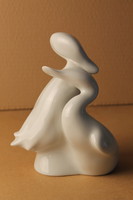 Jaroslav Jezek: Szerelmes kacsapár; Royal Dux porcelán szobor