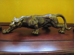Tömör öntöttvas leopárd szobor