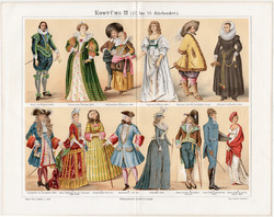 Divat, öltözködés, ruha, litográfia 1896 (3), eredeti, német, XVII. - XIX. század, öltözet, viselet
