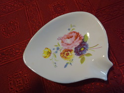 Aquincum porcelain ashtray, length 10 cm. With a bouquet of flowers in the middle. He has!
