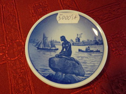 Danish porcelain, cobalt blue mini wall plate, diameter 8.3 cm. He has!