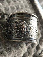 Antik ezüst pohártartó