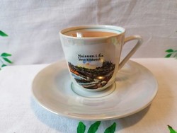 Meissen souvenir coffee cup cw & co deesbach porcelain 1870 - 1949