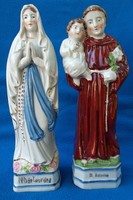 Szent Antal,és Szűz Mária antik porcelánszobrok