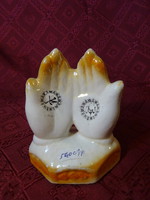 Porcelain hand, two joined palms, jewelry holder, height 11.5 cm. He has!