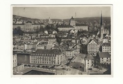 1932 Zürich Képeslap futott Svájc ból vasúti főpályaudvar Ausztriába Bécs be KIÁRUSÍTÁS 1 forintról 
