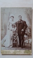 Antik esküvői fotó Fanto Bernát Kecskemét műtermi fénykép menyasszony vőlegény kép