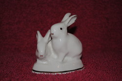 Pair of raven house porcelain rabbits