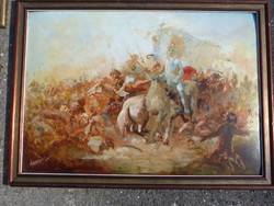 Madarász László festmény /  Csatajelenet.