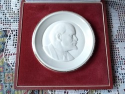 herendi Lenin porcelán plakett eredeti dobozában