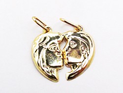 Gold pendant with breakable heart (d25-au76449)