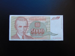 ​5000 dinár 1993 Szép ropogós bankjegy 01  