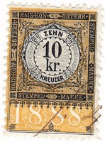 Ausztria adó- és illetékbélyeg 1888