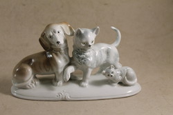 Német porcelán kutya macskák 577