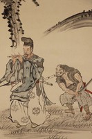 Merénylő - Japán akvarell festmény falitekercs