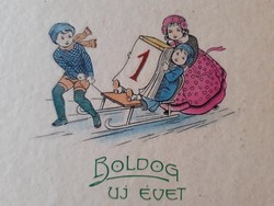 Régi újévi képeslap 1929 levelezőlap