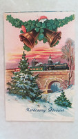 Régi karácsonyi képeslap 1933 csengős levelezőlap