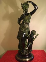 Bronzszobor, 50 cm női alak+gyerek
