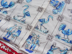 Silk scarf with antique Dutch tile patterns