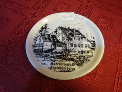 German porcelain mini wall plate with a view of radevormwald, diameter 9.8 cm. He has!