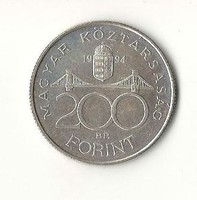 Ezüst 200 as Deák Ferenc 1994 fém pénz két száz forint os  érme 1 forintról KIÁRUSÍTÁS