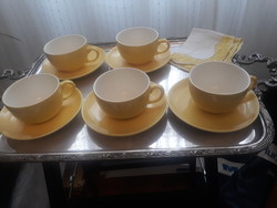 Kispesti sárga gránit retro csészék (5 szet) csészealjjal, Marie82 részére