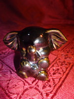German porcelain elephant, dark brown, with gold decoration, height 4.5 cm. He has!