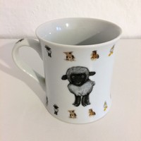 Rather Charming Porcelán fekete baris teás bögre, csésze, pohár, csupor