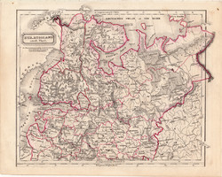 Oroszország térkép 1854, német nyelvű, eredeti, atlasz, osztrák, Európa, északi része, Szentpétervár