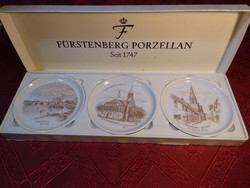 Fürstenberg German porcelain mini wall decoration in 3 gift boxes with a view of Nienburg. He has!