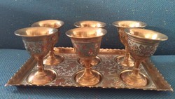 Copper glasses with tray