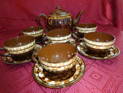 English glazed ceramic tea set, for six. He has!