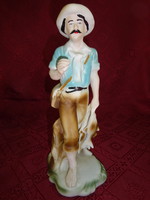 Arpo Romanian porcelain figurine, fisherman with fish, height 24 cm. He has!