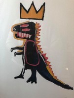 Jean Michel Basquiat - szita "Pez Dispenzer"  Szignó + számozás +bélyegző a táblán