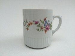 Zsolnay porcelán virágos bögre régi teás csésze 1 db