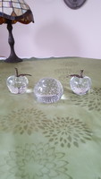 Set of 3 glass letter weights and decorative glass