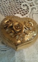 Arany  bonbonier szív alakú