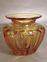 Vintage moser amber glass vase amber glass