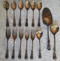 Silver-plated antique pastry set
