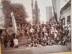 K.u.K. Katonai Veterán Szövetség zászlószalag avató ünnepsége 1907. nagyméretű antik fotó