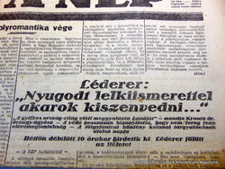 1925 május 17  /  A NÉP  /  Régi ÚJSÁGOK KÉPREGÉNYEK MAGAZINOK Ssz.:  15916