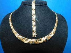 Gold 14k women's necklace + bracelet 37 gr