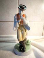 Zsolnay porcelán figura, szobor Furulyázó juhász